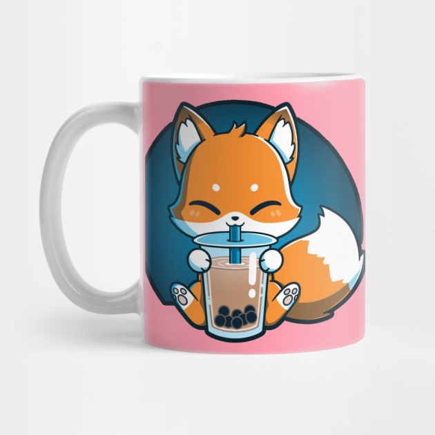 Cute Fox Drinking Cold Drink by LazyMice